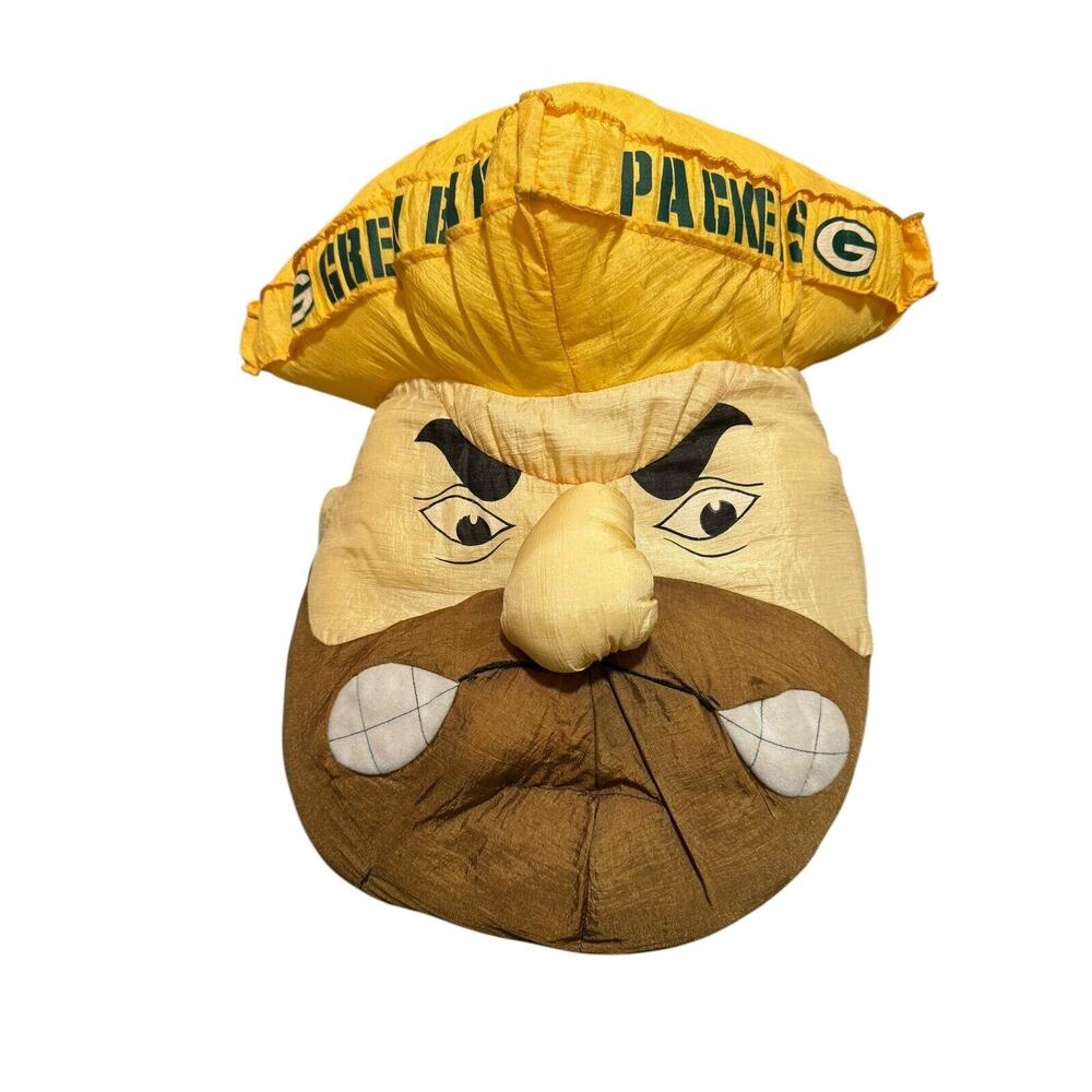 Vintage NFL Green Bay Packers Cheese Head Stuffed Pillow Plush Stuffins 1995 16”